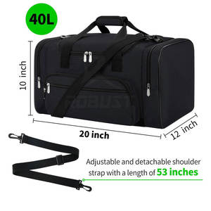 Bolsa de Viaje Ligera y Duradera con Cierre de Cremallera, Correa Ajustable, Gran Capacidad de Almacenamiento, Plegable y Ecológica para Viajes, Gimnasio y Deportes - Product Image 5