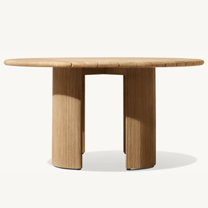 Table ronde en teck au style moderne et épuré, idéale pour l'extérieur, distinctive et durable - Product Image 2