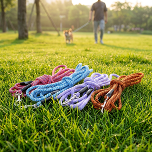 Durable Long Reflective Simple Eco-Friendly Plaid Nylon <b>Rope</b> 10ft TW Dog Outdoor Training Night Safety Walking Leash - Product Image 3