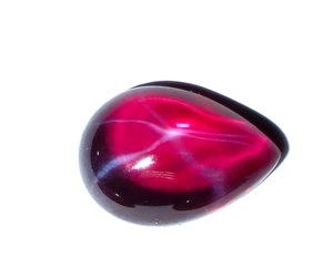 Rubis Étoilé Transparent Poire 9x13 mm 6 Carats, Cabochon Poli Créé en Laboratoire avec Effet Étoile à 6 Branches pour la Fabrication de Bijoux - Product Image 4
