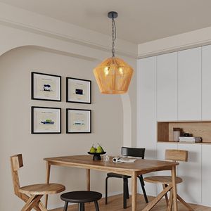 Lámpara Colgante de Cuerda de Cáñamo Estilo Boho de 17 Pulgadas, Hecha a Mano, Estilo Rústico para Isla de Cocina, Comedor, Dormitorio, Lámparas Colgantes Elegantes - Product Image 2