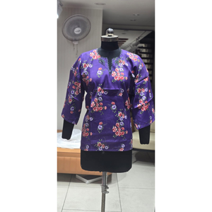 เสื้อผ้าบาจูเคดาห์คุณภาพสูงสำหรับผู้หญิงอินเดีย เสื้อแบบดั้งเดิมทรงหลวมความยาวระดับสะโพก เหมาะสำหรับงานปาร์ตี้ งานแต่งงาน และโอกาสทั่วไป ลายพิมพ์ฟอยล์ สำหรับส่งออก - Product Image 6