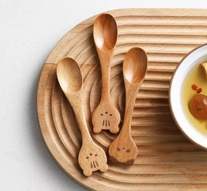Wooden Rice Spoon <b>Kitchen</b> Spoon Handmade Vietnam Factory Wholesale Custom <b>Label</b> Wooden Utensils Animal Shaped - Product Image 2