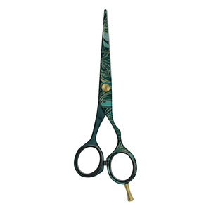 Green <b>Engraved</b> Pattern Hairdressing Scissors Adjustable Tension J2 Stainless Steel Professional Salon Shears 5.5" Barber Scissor - Product Image 1