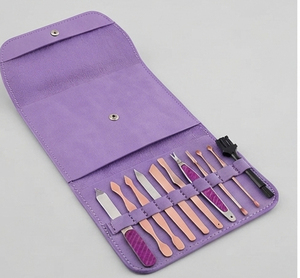 Professional Manicure Pedicure Kit with Stainless Steel Nail cutter | 16 Piece Manicure Set with Leather <b>Case</b> Nail Clippers Kit - Product Image 2