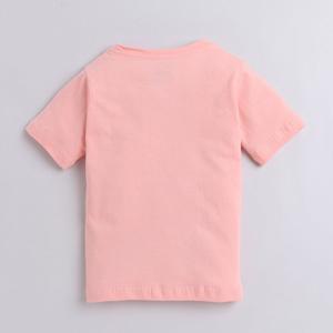 เสื้อยืดแขนครึ่งลายจุด100% ผ้าฝ้ายต้านเชื้อแบคทีเรียผ้าเทรนสีพีช - Product Image 2