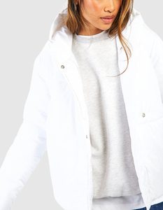 Hot Sale <b>Women's</b> Long Sleeve Waterproof Cotton Embroidery Puffer <b>Jacket</b> Winter <b>White</b> Thick Bubble Coat - Product Image 4