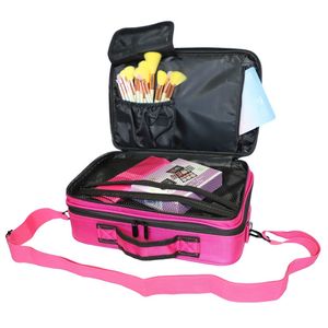 Borsa da Viaggio Professionale Portatile Multistrato ad Alta Capacità per Trucchi con Tracolla, Formato Piccolo - Borse e Astucci Cosmetici YF - Product Image 3