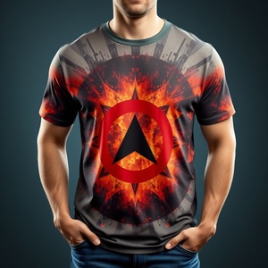 T-shirt pour homme en polyester imprimé 180GSM, tee-shirt de sport léger personnalisé - Product Image 4