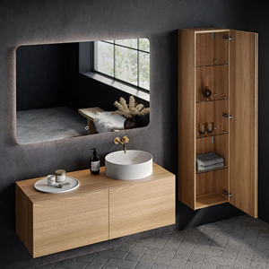 Mueble de Baño Flotante de Madera Contrachapada RTA de Diseño Moderno Personalizado de JY Project, Mueble de Baño de Lujo Montado en la Pared para Baños, Hecho en Vietnam - Product Image 1