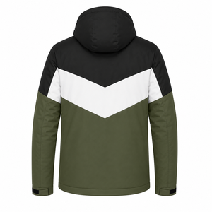 Veste matelassée à capuche pour homme, imperméable, coupe-vent, chaude pour l'hiver, à blocs de couleur, manteau décontracté d'extérieur, fournisseur OEM ODM avec logo personnalisé - Product Image 3