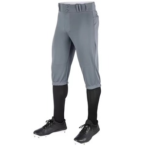Pantalon de baseball gris pour hommes, respirant, à braguette boutonnée, couleur unie, en polyester, coupe régulière, pour adulte, vêtement de sport, pantalon de softball - Product Image 1