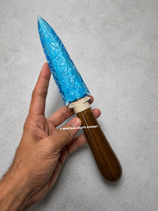 Dague artisanale en obsidienne aqua de 10 pouces avec manche, pour rituels païens et décoration, magnifique dague sculptée pour la décoration intérieure - Product Image 2