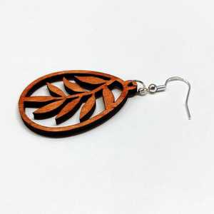 Boucles d'oreilles en bois faites à la main, accessoires de mode en bois naturel, bijoux légers pour femmes, pour la vente en gros de composants de bijoux - Product Image 2