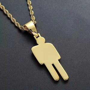 Iced Out <b>Man</b> Cartoon Pendant 10K Gold Plated Micro Pave Diamond Hip Hop Charm <b>Necklace</b> <b>Men's</b> Everyday Wear - Product Image 6