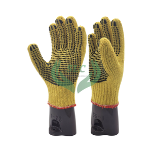 ถุงมือทำงานผ้าฝ้ายสีเหลืองถุงมือนิรภัยกันลื่น - Product Image 6