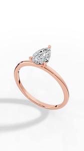 Anillo de Compromiso Clásico de Plata de Ley con Diamante Simulado en Forma de Pera, Anillo de Boda Minimalista con Solitario para Mujer - Product Image 5