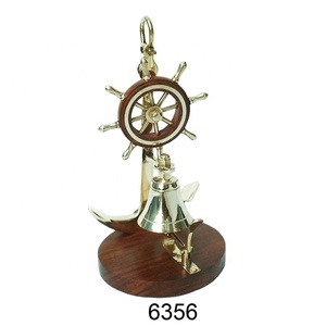 Cloche de Table de roue de bateau en laiton nautique à manger avec cloche décorative de bureau d'hôtel à la maison polonaise brillante pour la vente en gros - Product Image 4