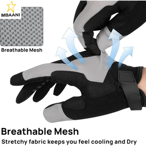 Gants de vélo de montagne, gants de cyclisme à doigts entiers, antidérapants, absorbant les chocs et compatibles avec les écrans tactiles pour le vélo de route, le VTT et les activités de plein air - Product Image 2