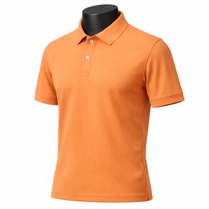 Polo de Algodón Piqué de Alta Calidad, Color Naranja, Corte Clásico, Personalización de Marca, Fabricante OEM ODM - Product Image 3