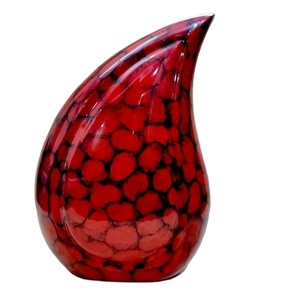 Teardrop Urns for Human Ashes Funeral Cremation Urn Red Silver Engraved Keepsake Urn for Adults Large for <b>Your</b> <b>Loved</b> Ones - Product Image 1