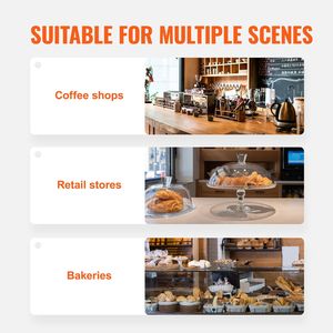 Commercial 2-Tier Countertop Bakery <b>Display</b> <b>Case</b> <b>Acrylic</b> Pastry <b>Display</b> Rack with Rear <b>Door</b> Access Removable Accessory - Product Image 6
