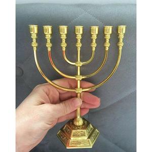 Brass Menorah 9 Arms Candelabra Religious Candle Holder Durable Gold Finish Tabletop <b>Decor</b> Wedding <b>Decoration</b> <b>Table</b> Accessories - Product Image 6