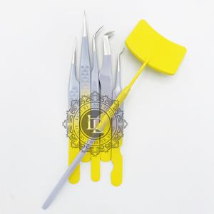 Pince à épiler professionnelle pour extensions de cils effet ombré argenté, en acier inoxydable durable avec revêtement en poudre, miroir pour cils individuels LUXURY LASH - Product Image 4