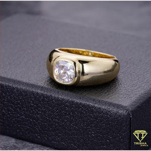 Luxury 925 Sterling Silver Moissanite Diamond Bold Oval Statement <b>Ring</b> With <b>Large</b> Stone Style Accent For Wholesale Buyers - Product Image 3