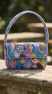 Bolso de Hombro de Moda para Mujer, Personalizado, de Lujo, Bordado a Mano con Cuentas, de Lino, Impermeable, Ecológico, con Solapa de Frutas, de Diseño - Product Image 4