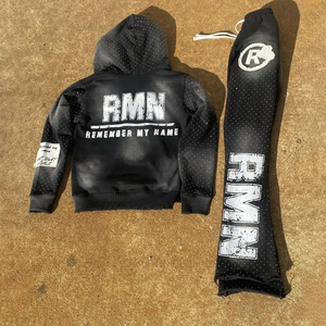 Survêtement Homme Personnalisé OEM/ODM avec Effet Délavé et Impression Sérigraphique, 450 GSM, Grande Taille, Marque Streetwear, Faible MOQ - Product Image 1