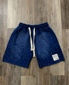 Shorts Bermuda décontractés pour homme, imprimé pois noirs, taille mi-haute, 100% coton, écologiques - Product Image 4