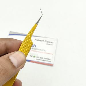 Pince à épiler en or pailleté à 45 degrés, extension de cils pointue professionnelle en acier inoxydable de haute qualité avec poignée en diamant, vente en gros - Product Image 1