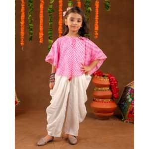 ชุดเดรสผ้าฝ้ายสีชมพูลายเลเฮริยาสำหรับเด็กหญิงอายุ 1-2 ปี สำหรับเทศกาลดิวาลี - Product Image 6