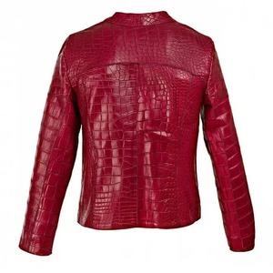 Chaqueta Bomber de Cuero Genuino Unisex, Estilo Vintage, Corte Ajustado, con Cuello Alto, Diseño de Parches con Estampado de Dibujos Animados, Impermeable - Product Image 5