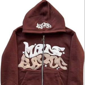 Colección Streetwear: Sudaderas con capucha extragrandes personalizadas con gráficos en relieve 3D, nuevos diseños de sudaderas con capucha y cremallera. - Product Image 1