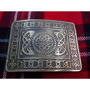 Hebilla de cinturón escocesa para hombre, con nudo celta, acabado antiguo, hebilla de cinturón con nudo celta, tradicional de clan de las Tierras Altas, al por mayor - Product Image 1