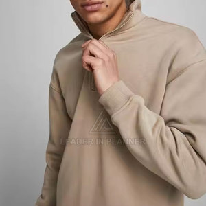 Sudadera con media cremallera personalizada al por mayor, precio económico, ropa básica ligera - Product Image 4