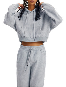 Conjunto Deportivo de Sudadera con Capucha Corta y Pantalones Holgados, Estilo 2026, Transpirable, para Mujer - Product Image 6