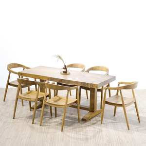 Mesa de Comedor Rectangular de Madera de Teca y Caoba Sólida de Primera Calidad para Cocina, Sala de Estar y Uso en Exteriores, Duradera y Ecológica - Product Image 4