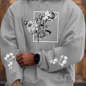 Sudadera con Capucha Oversize de Moda Urbana, Suave, 100% Algodón Tejido, Corte Holgado, Secado Rápido, Transpirable, Ropa Urbana de Invierno, Alta Calidad - Product Image 3