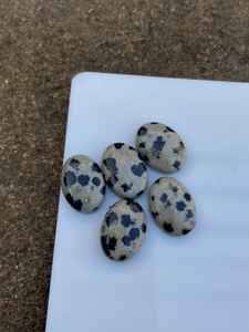 Cabochon ovale en jaspe dalmatien naturel, pierre à dos plat de haute qualité, polie, pour la fabrication de bijoux, vente en gros - Product Image 6