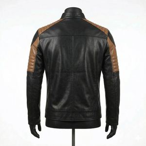 Chaquetas de Cuero para Hombre de Primera Calidad, 100% Piel de Vaca Original, Transpirables, Impermeables, Tejido de Punto, Estampado Elegante, Invierno - Product Image 2