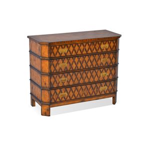 Antique Lattice Inlay Wood <b>Chest</b> Of Drawers Classic Solid Wood 4 Drawer <b>Storage</b> Cabinet Luxury Bedroom Furniture Accent Dresser - Product Image 1