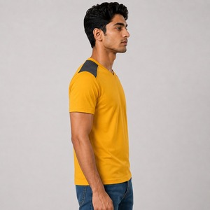 Fashion Men's <b>V</b> Neck Solid T Shirts 100%Cotton Custom Logo Eco-Friendly Breathable Loose <b>Fit</b> Men's <b>V</b> Neck T Shirt Summer Use - Product Image 6