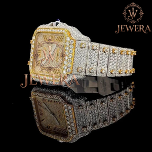 Reloj de Diseño Premium con Diamantes, Reloj de Oro con Diamantes para Hombre, Elegante Reloj con Detalles de Diamantes, Reloj de Acero Inoxidable con Diamantes - Product Image 2