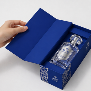 Elegante Caja de Perfume Azul Rey con Tapa Magnética - Product Image 1