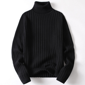 Winter Fall <b>Men's</b> Sweaters Solid Color <b>Turtle</b> <b>Neck</b> <b>Men</b> Clothing Pullover Ribbed Knitted Turtleneck Sweater <b>Men</b> - Product Image 2