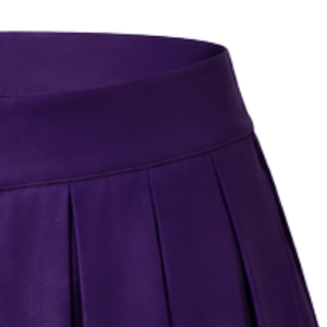 Jupe de cheerleading plissée violette avec bordure rayée jaune et blanche, uniforme de performance athlétique pour femmes et filles, tenue d'équipe - Product Image 4