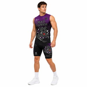 Tenues de football 7v7 personnalisées entièrement sublimées, ensemble maillot sans manches et short de compression, séchage rapide, respirant, vêtements d'équipe américains - Product Image 3